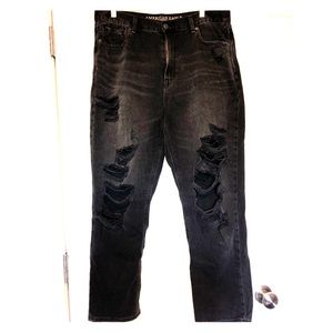 American Eagle boyfriend black ripped jeans